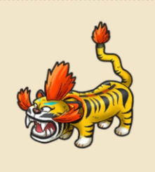 張り子の虎:岡山県のおみやげ 首が頷くように動く虎のおもちゃ。ことわざにも用いられている。