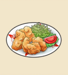 とり天:大分県のおみやげ 鶏肉に衣をつけて揚げた郷土料理。酢醤油とからしのタレで食べる。