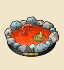 赤い温泉の置物:大分県のおみやげ 赤い熱泥の池とよばれる地獄めぐりのひとつ。